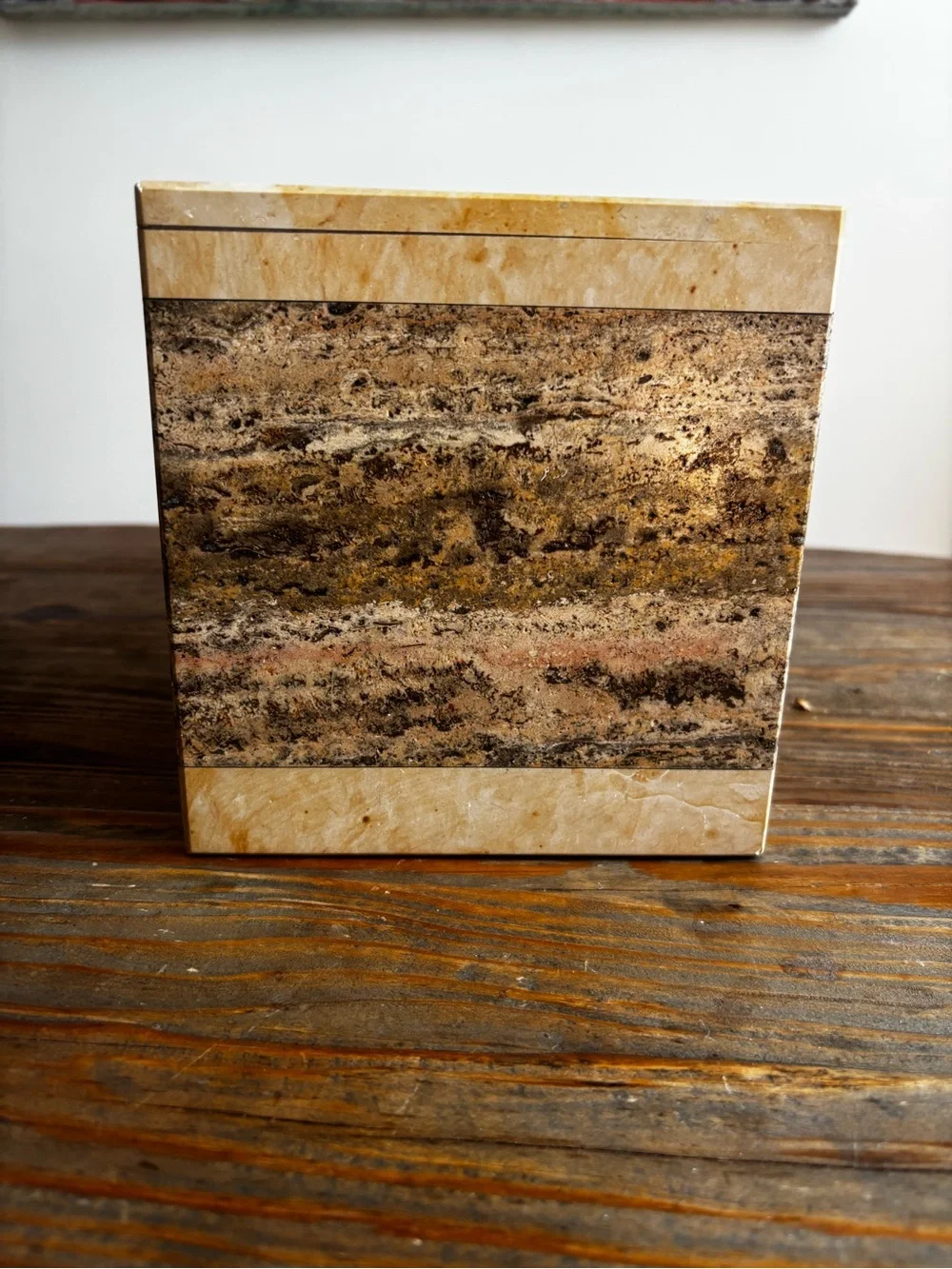 Marble travertine Tissue Box (vintage)